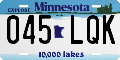MN license plate 045LQK