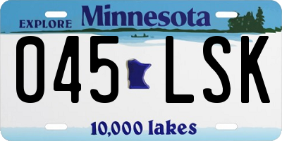 MN license plate 045LSK