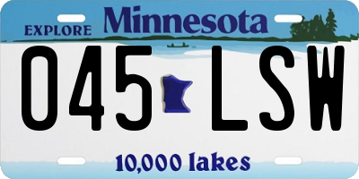 MN license plate 045LSW