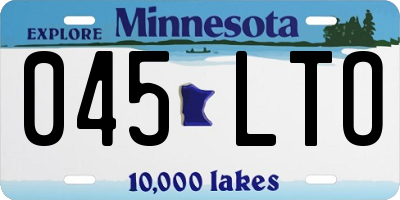 MN license plate 045LTO