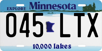 MN license plate 045LTX