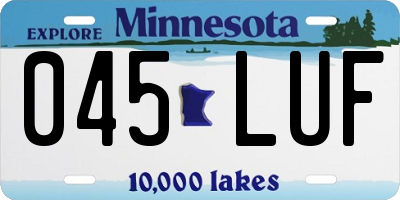 MN license plate 045LUF