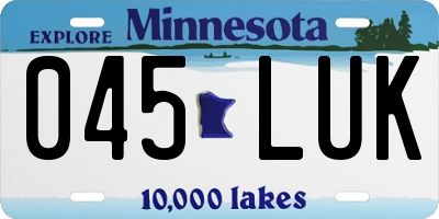 MN license plate 045LUK