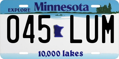 MN license plate 045LUM
