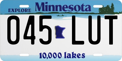 MN license plate 045LUT