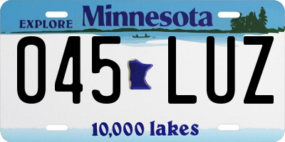 MN license plate 045LUZ