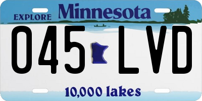 MN license plate 045LVD