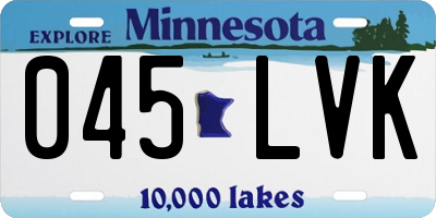 MN license plate 045LVK