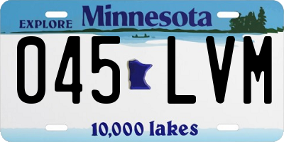 MN license plate 045LVM