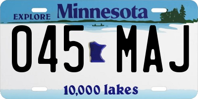 MN license plate 045MAJ