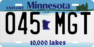 MN license plate 045MGT