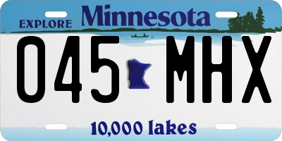 MN license plate 045MHX