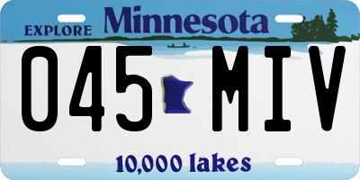 MN license plate 045MIV