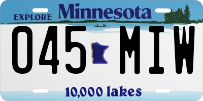 MN license plate 045MIW