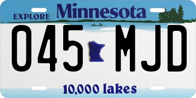 MN license plate 045MJD