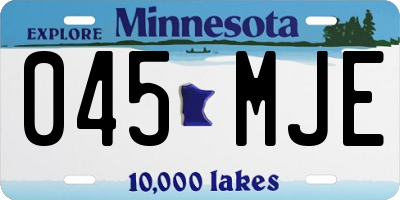 MN license plate 045MJE