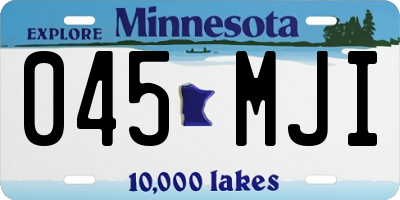 MN license plate 045MJI