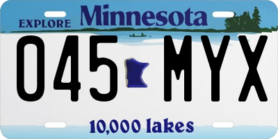 MN license plate 045MYX