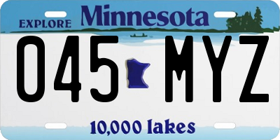 MN license plate 045MYZ