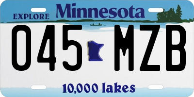 MN license plate 045MZB