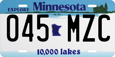 MN license plate 045MZC