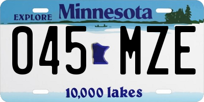 MN license plate 045MZE