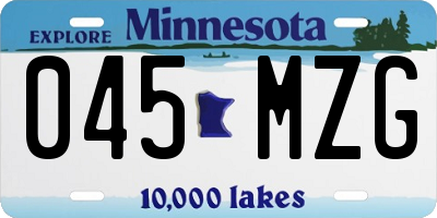 MN license plate 045MZG