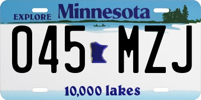 MN license plate 045MZJ