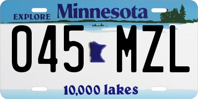 MN license plate 045MZL