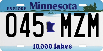 MN license plate 045MZM