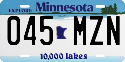 MN license plate 045MZN