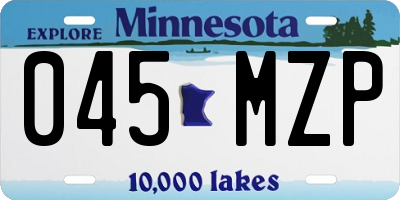 MN license plate 045MZP