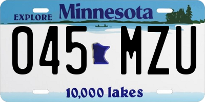 MN license plate 045MZU