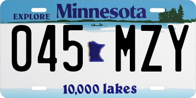 MN license plate 045MZY