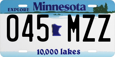MN license plate 045MZZ
