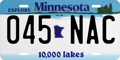 MN license plate 045NAC
