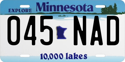 MN license plate 045NAD