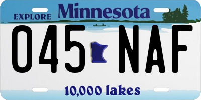 MN license plate 045NAF