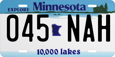 MN license plate 045NAH