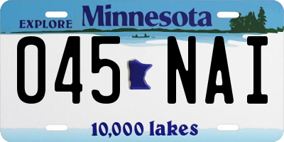 MN license plate 045NAI