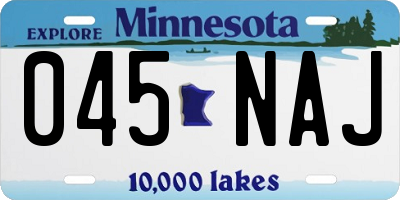MN license plate 045NAJ