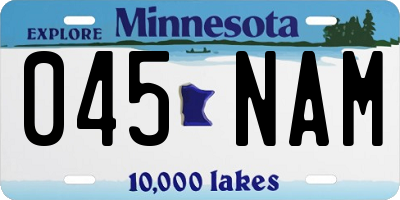 MN license plate 045NAM