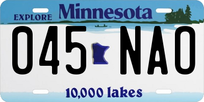 MN license plate 045NAO