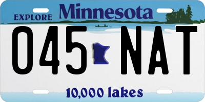MN license plate 045NAT