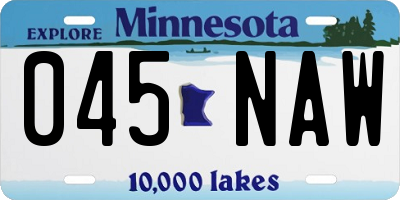 MN license plate 045NAW