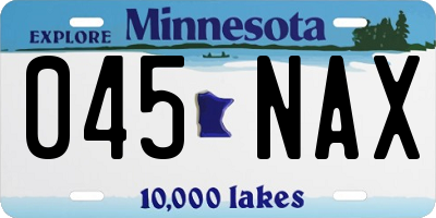 MN license plate 045NAX