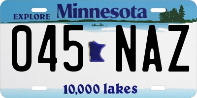 MN license plate 045NAZ