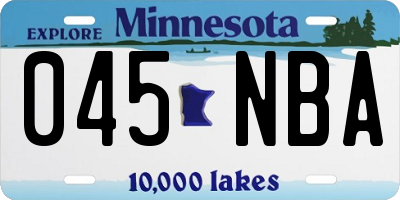 MN license plate 045NBA