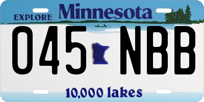 MN license plate 045NBB