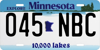 MN license plate 045NBC